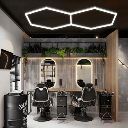 2 Hexagon Barber Shop Lights For Ceiling Light image