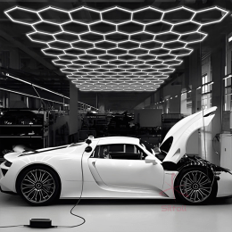 DIY Hexagon Detailing Garage Lights For Ceiling Light image