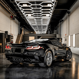 Hexagonal Garage Auto Detailing Lighting image