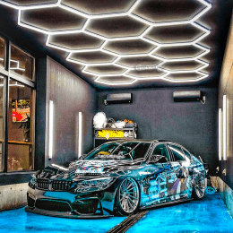 Honeycomb LED Lights for Garage image