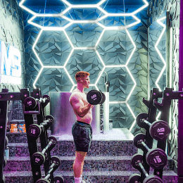 Hexagonal LED Lights for Home Gym image